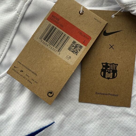 Nike Barcelona Soccer Jersey (Away 23/24) White L NWT - Picture 6 of 7